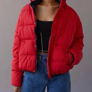 Urban Outfitters 90s Sport Red Puffer